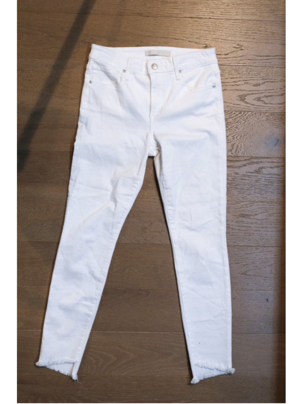 Joe’s Jeans Women’s White Skinny Jeans – Size 27 – Raw Hem Excellent Condition